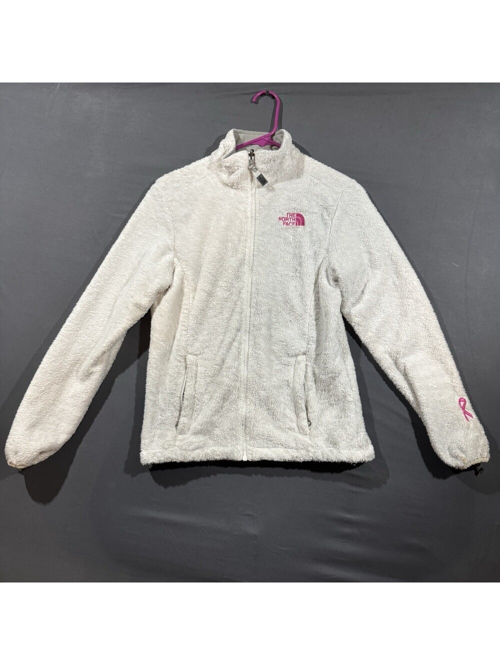 The North Face Breast Cancer Awareness Osito Fleece Jacket White Pink XS